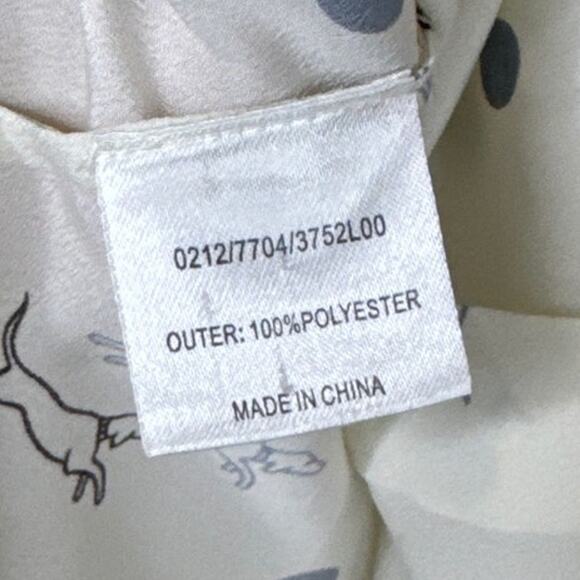 Hobbs London White Button Down Top Polka Dot Dog Print Long Sleeve Size 10 - Picture 8 of 9